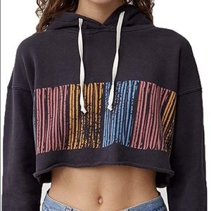 Re/done crop logo hoodie